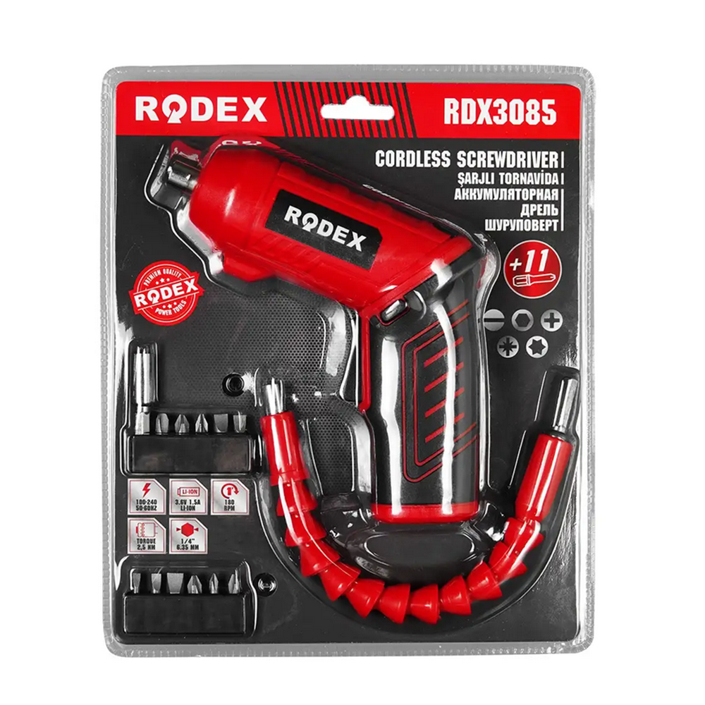 RODEX RDX3085 DÜZ & TABANCA ŞARJLI TORNAVİDA