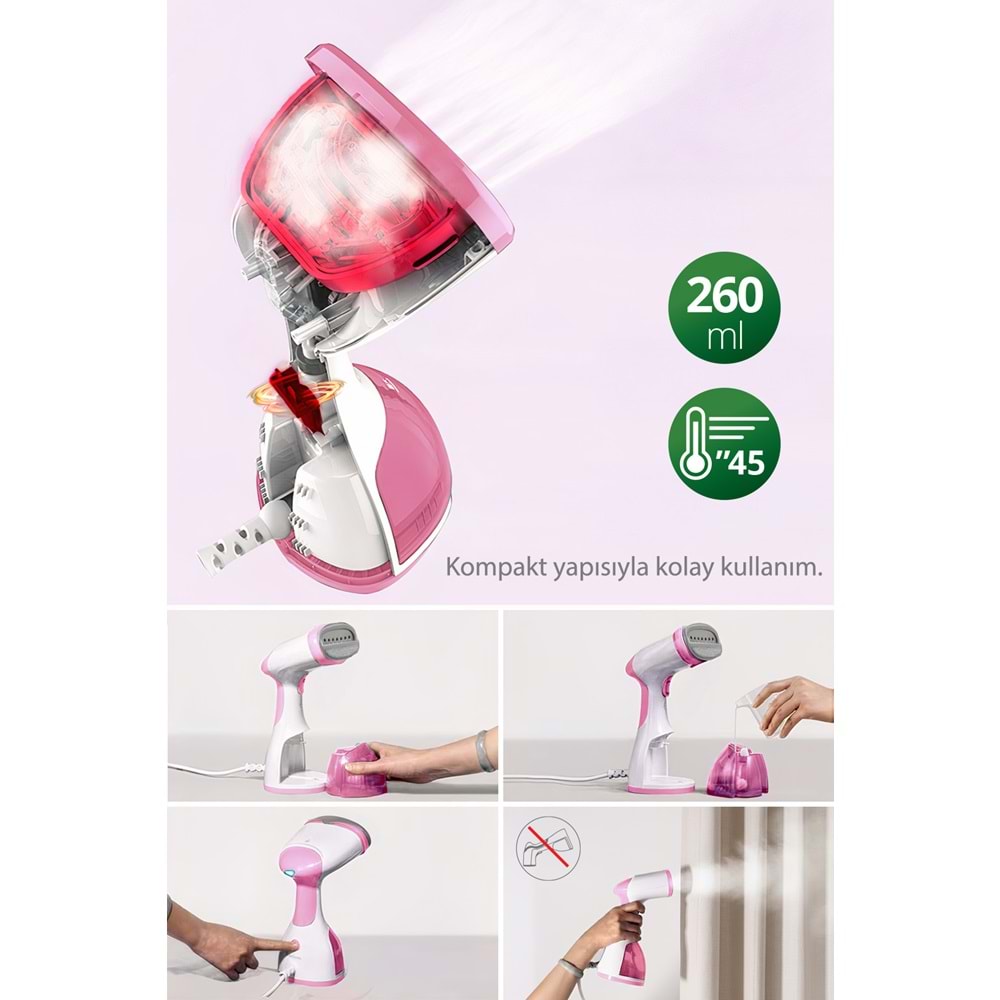 KİWİ KSI-650 PORTATİF BUHARLI KIRIŞIK GİDERİCİ PEMBE