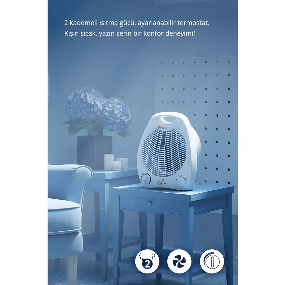 KİWİ KHT-8415 ELEKTRİKLİ ISITICI FAN