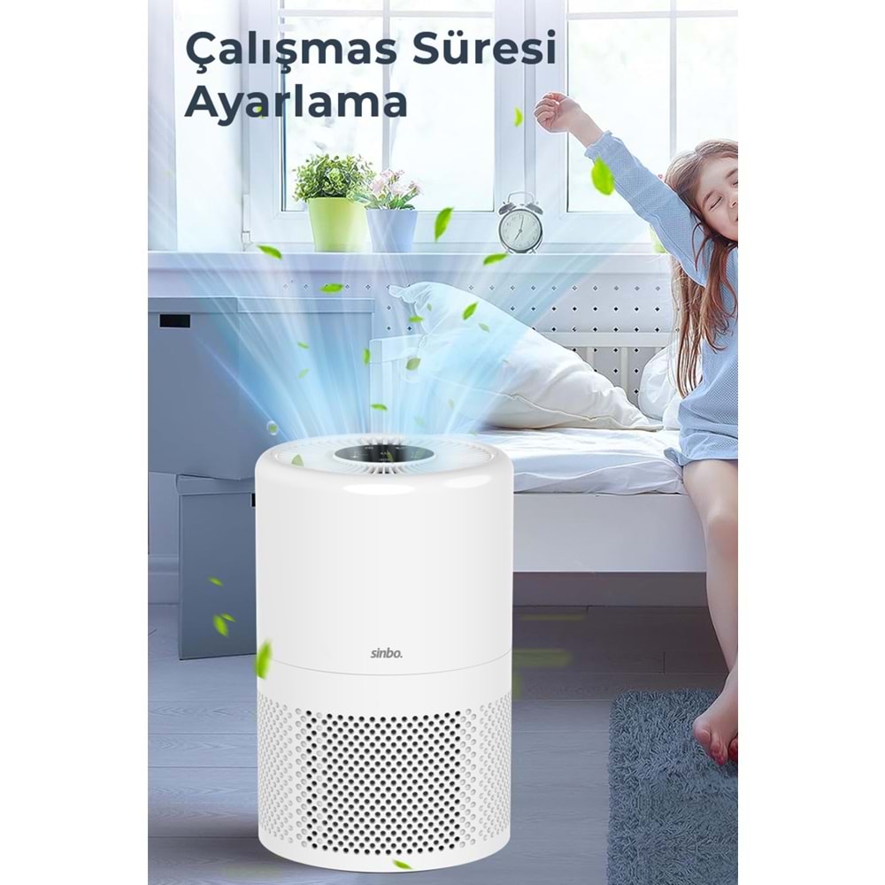 SINBO SAP-5507 HEPA H13 FİLTRELİ HAVA TEMİZLEYİCİ BEYAZ-GRİ