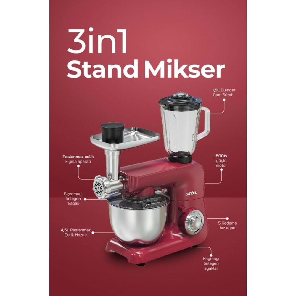 SİNBO SMX-2775 STANDLI MİKSER